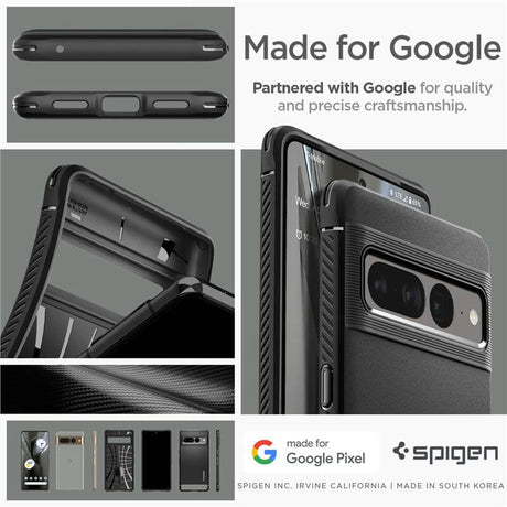 Противоударен Калъф за Google Pixel 7 Pro, Spigen Rugged Armor Case, Черен (8)