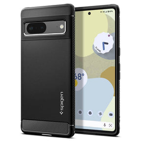 Противоударен Калъф за Google Pixel 7, Spigen Rugged Armor Case, Черен
