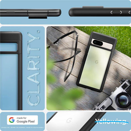 Противоударен Калъф за Google Pixel 7, Spigen Ultra Hybrid Case, Черен (7)