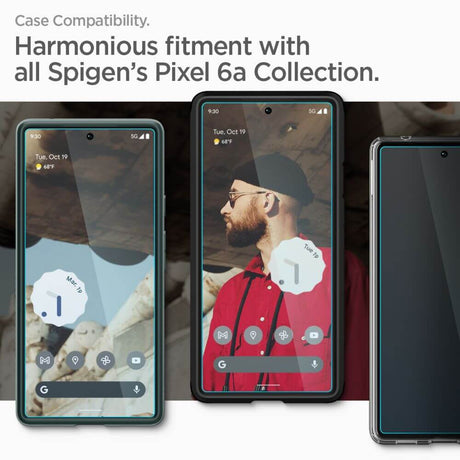 Стъклен Протектор за Google Pixel 6A, Spigen EZ Fit Glass 2бр., Прозрачен (7)