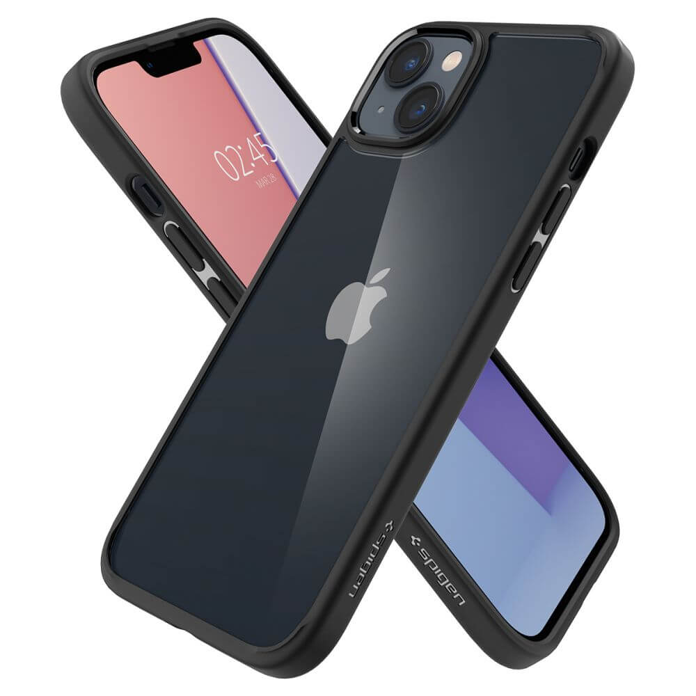 Противоударен Калъф за iPhone 14, Spigen Ultra Hybrid Case, Черен (5)