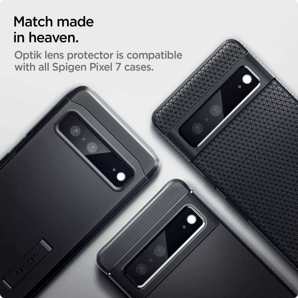 Стъклен Протектор за Камерата на Google Pixel 7, Spigen Optic Cam Glass 2бр., Черен (8)