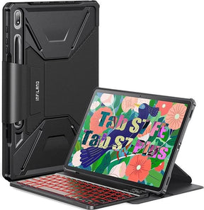 Калъф с Клавиатура за Samsung Tab S8 Plus/ S7 Plus/ S7 FE, Infiland Keyboard Case, Черен