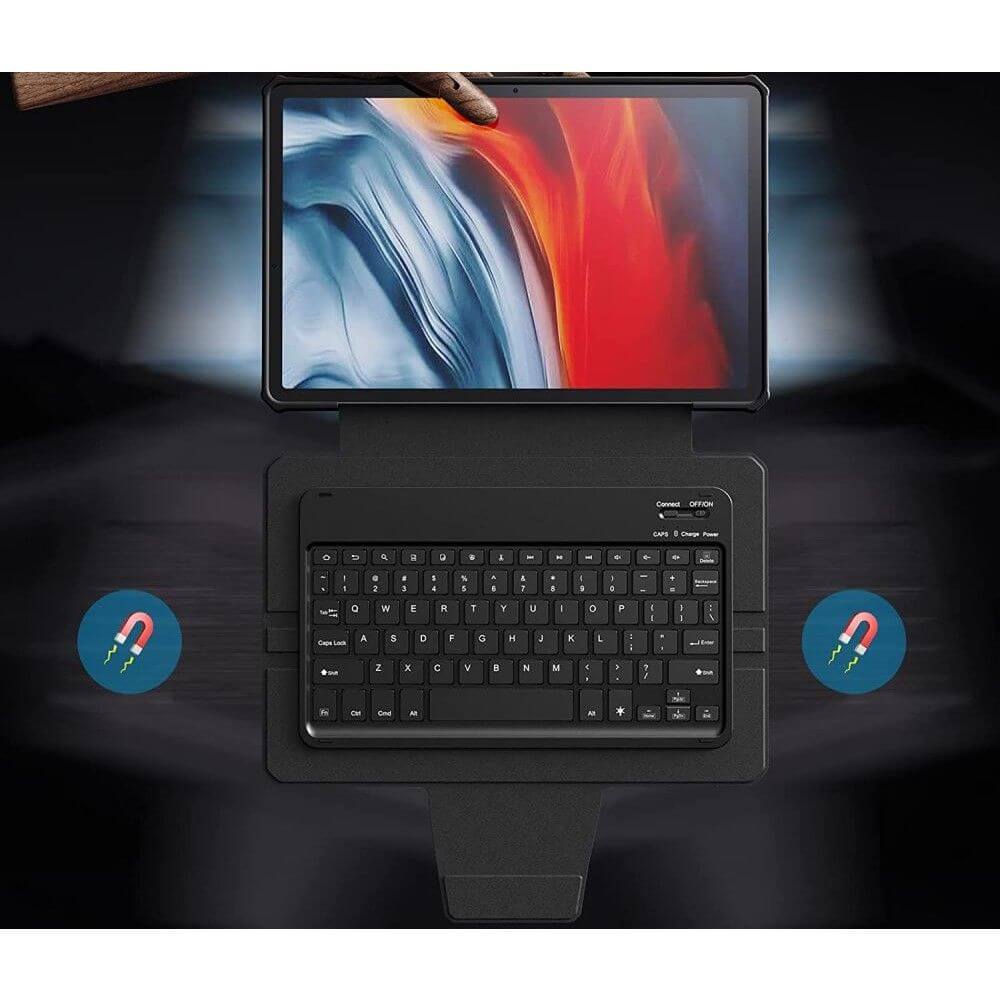 Калъф с Клавиатура за Samsung Tab S8 Plus/ S7 Plus/ S7 FE, Infiland Keyboard Case, Черен (6)