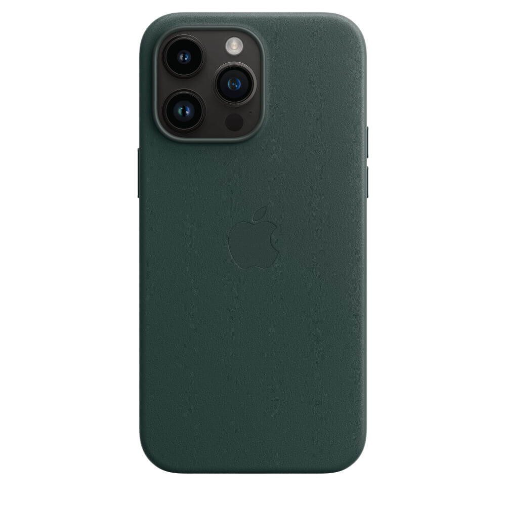 Оригинален Кожен Калъф за iPhone 14 Pro, Leather Magsafe Case MPPH3ZM/A, Зелен (6)
