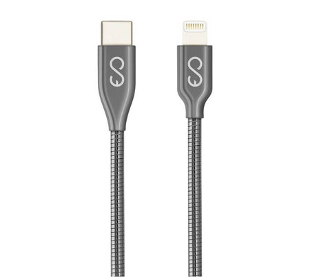 Метален USB-C към Lightning Кабел за iPhone, Epico PD Cable 1.2m, Сив