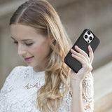 Magsafe Калъф от Естествена Кожа за iPhone 14 Pro, iCarer Leather Case, Черен (6)