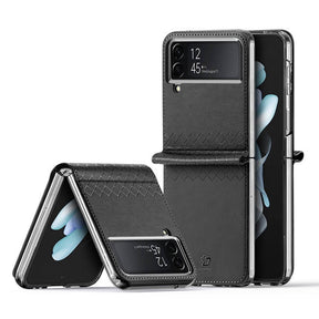Кожен Калъф Samsung Z Flip 4, Dux Ducis Bril Case, Черен