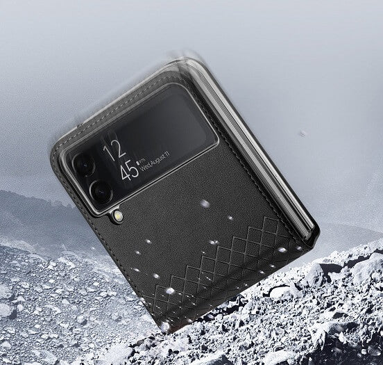 Кожен Калъф Samsung Z Flip 4, Dux Ducis Bril Case, Черен (4)