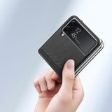 Кожен Калъф Samsung Z Flip 4, Dux Ducis Bril Case, Черен (3)