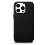 Magsafe Калъф от Естествена Кожа за iPhone 14 Pro Max, iCarer Leather Case, Черен