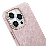 Magsafe Калъф от Естествена Кожа за iPhone 14 Pro, iCarer Leather Case, Розов (6)