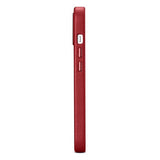 Magsafe Калъф от Естествена Кожа за iPhone 14, iCarer Leather Case, Червен (9)