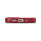 Magsafe Калъф от Естествена Кожа за iPhone 14, iCarer Leather Case, Червен (8)