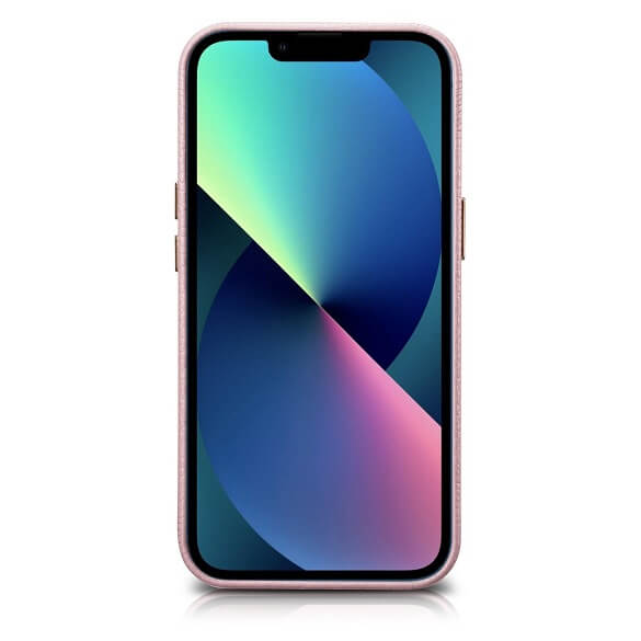 Magsafe Калъф от Естествена Кожа за iPhone 14 Pro Max, iCarer Leather Case, Розов (2)