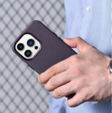 Magsafe Калъф от Естествена Кожа за iPhone 14 Pro Max, iCarer Leather Case, Тъмно Лилав (7)