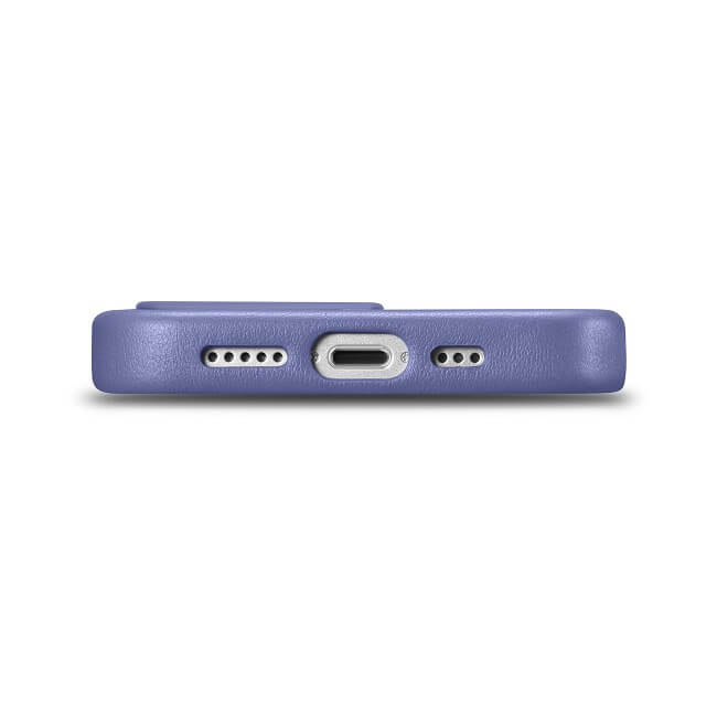 Magsafe Калъф от Естествена Кожа за iPhone 14 Pro Max, iCarer Leather Case, Лилав (8)