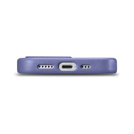 Magsafe Калъф от Естествена Кожа за iPhone 14 Pro Max, iCarer Leather Case, Лилав (8)