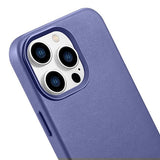 Magsafe Калъф от Естествена Кожа за iPhone 14 Pro Max, iCarer Leather Case, Лилав (5)