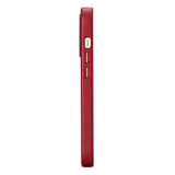 Magsafe Калъф от Естествена Кожа за iPhone 14 Pro Max, iCarer Leather Case, Червен (9)