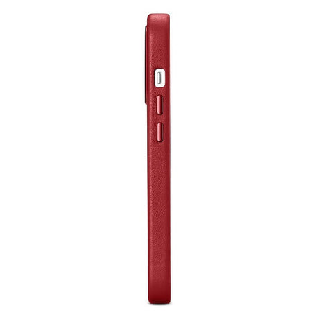 Magsafe Калъф от Естествена Кожа за iPhone 14 Pro Max, iCarer Leather Case, Червен (9)