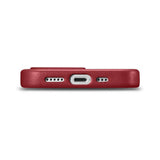 Magsafe Калъф от Естествена Кожа за iPhone 14 Pro Max, iCarer Leather Case, Червен (8)