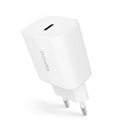 Бързо Зарядно с USB-C Кабел за iPhone, Epico Bundle 220v PD3.0 20W, Бял (3)