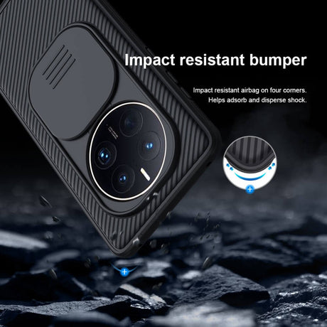 Калъф с Плъзгач за Камера за Huawei Mate 50 Pro, Nillkin CamShield Case, Черен (4)