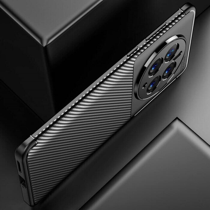 Силиконов Калъф за Huawei Mate 50 Pro, New Carbon Case, Черен (4)