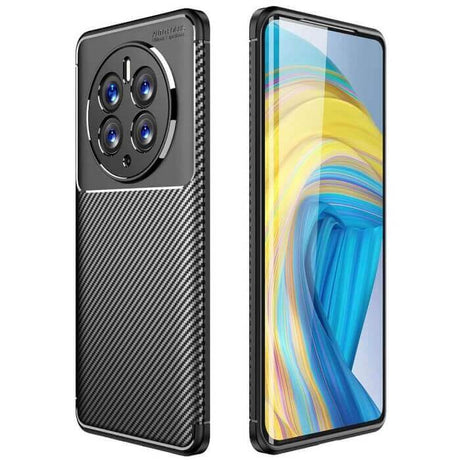 Силиконов Калъф за Huawei Mate 50 Pro, New Carbon Case, Черен