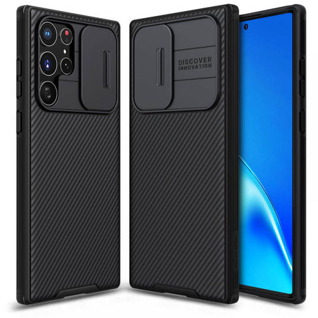 Калъф с Плъзгач за Камера за Samsung S21 Ultra, Nillkin CamShield Case, Черен