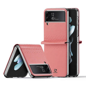 Кожен Калъф Samsung Z Flip 4, Dux Ducis Bril Case, Розов
