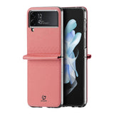 Кожен Калъф Samsung Z Flip 4, Dux Ducis Bril Case, Розов (7)