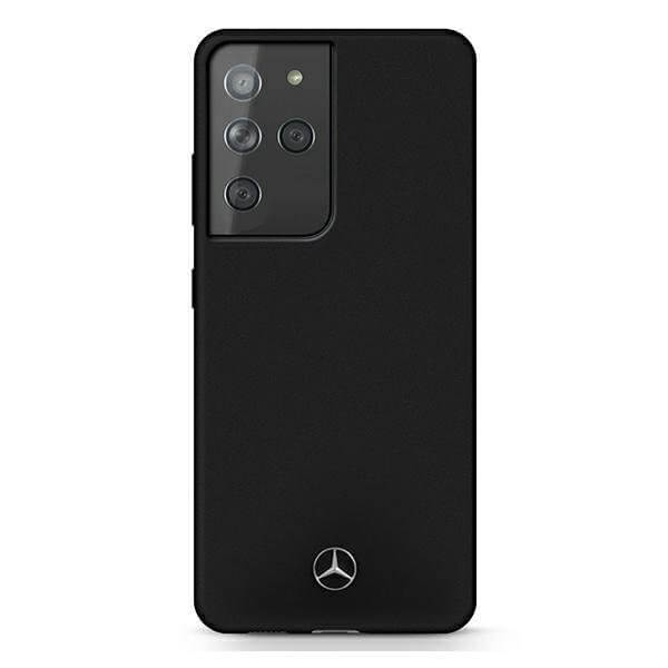 Луксозен Калъф за Samsung S21 Ultra, Mercedes Silicone Case, Черен