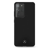Луксозен Калъф за Samsung S21 Ultra, Mercedes Silicone Case, Черен