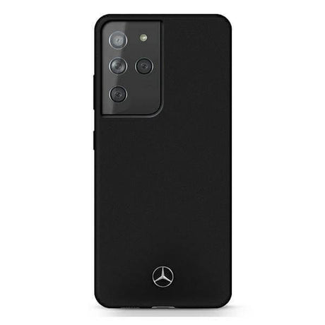 Луксозен Калъф за Samsung S21 Ultra, Mercedes Silicone Case, Черен