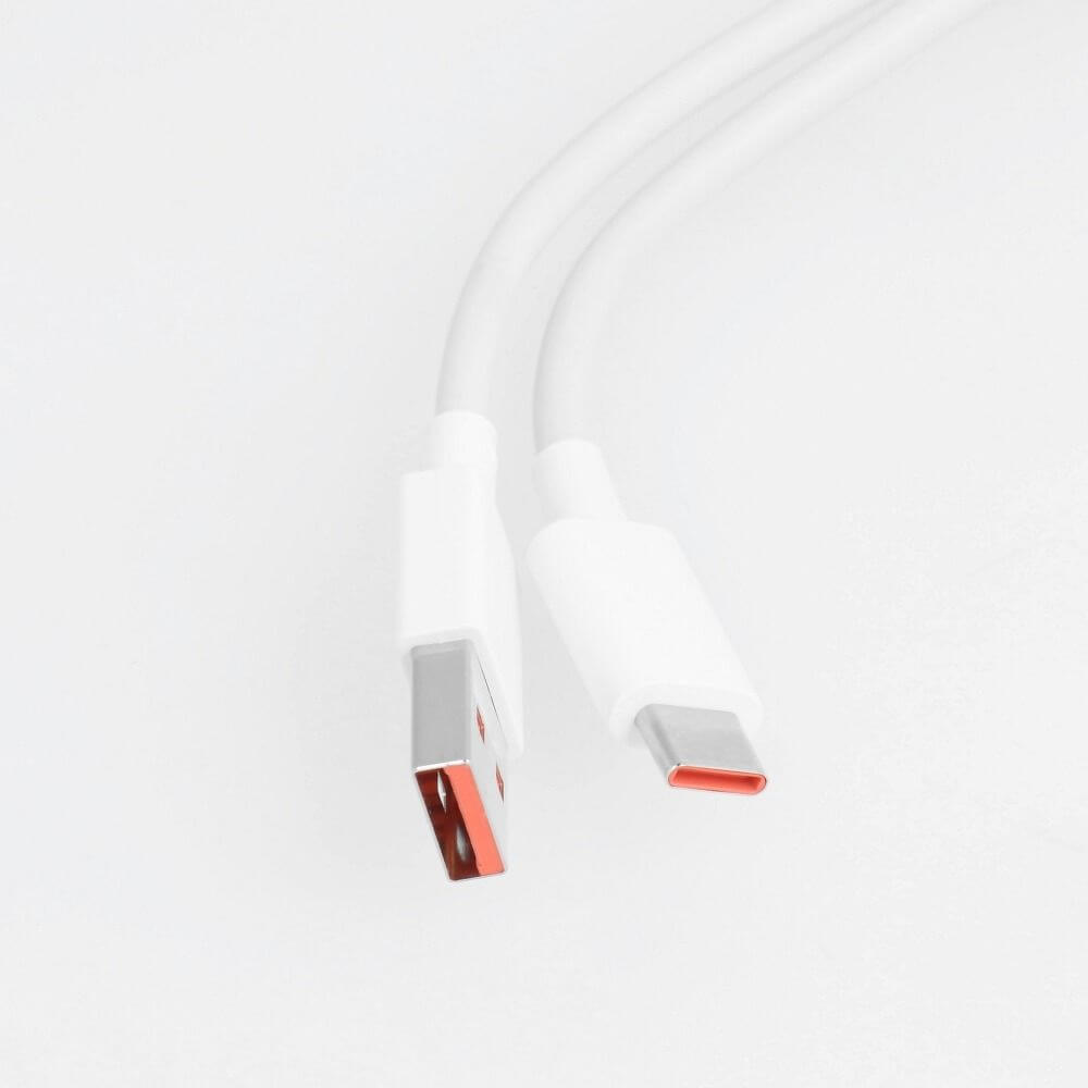 Оригинален USB-C Кабел за Xiaomi 6A с Бързо Зареждане 1m, Бял (5)