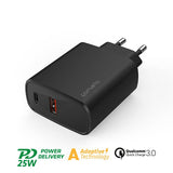 Комбинирано Бързо Зарядно, 4Smarts VoltPlug Adaptive 220v 25w, Черен (2)