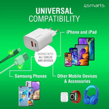 Комбинирано Бързо Зарядно, 4Smarts VoltPlug Adaptive 220v 25w, Черен (4)