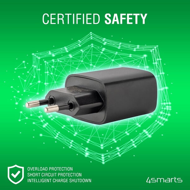 Комбинирано Бързо Зарядно, 4Smarts VoltPlug Adaptive 220v 25w, Черен (6)