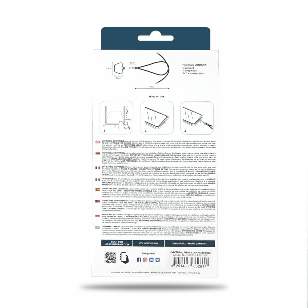 Връзка за Носена на Телефон, Universal Lanyard 0.7m, Червен (6)