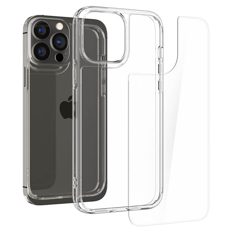 Противоударен Калъф за iPhone 13 Pro, Spigen Quartz Hybrid Case, Прозрачен (5)