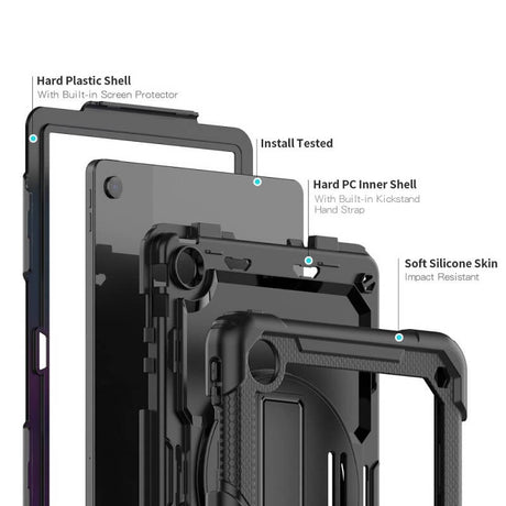 Калъф с Дръжка за Lenovo Tab M10 Plus 3th 10.6, Tech-Protect Solid360 Case, Черен (4)