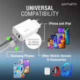 Комбинирано Бързо Зарядно, 4Smarts VoltPlug Adaptive 220v 45w, Бял (4)