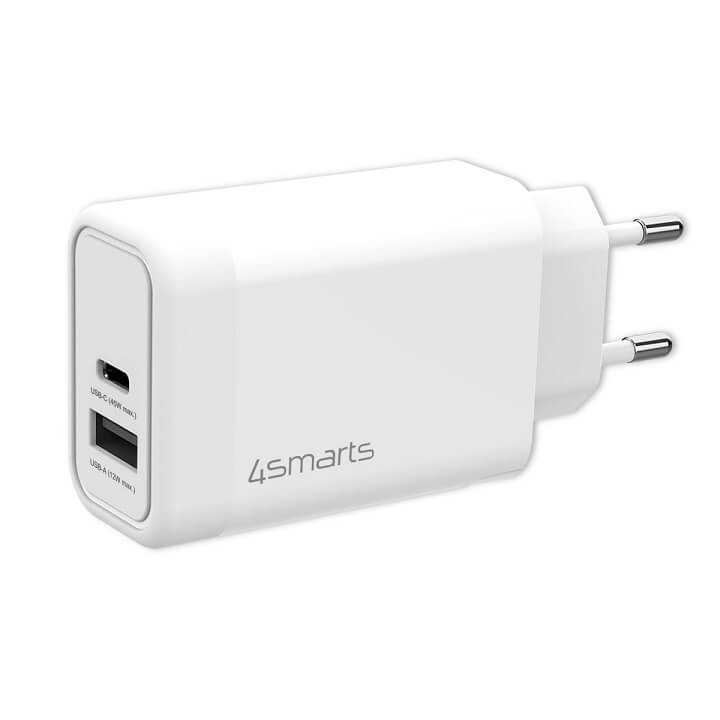 Комбинирано Бързо Зарядно, 4Smarts VoltPlug Adaptive 220v 45w, Бял