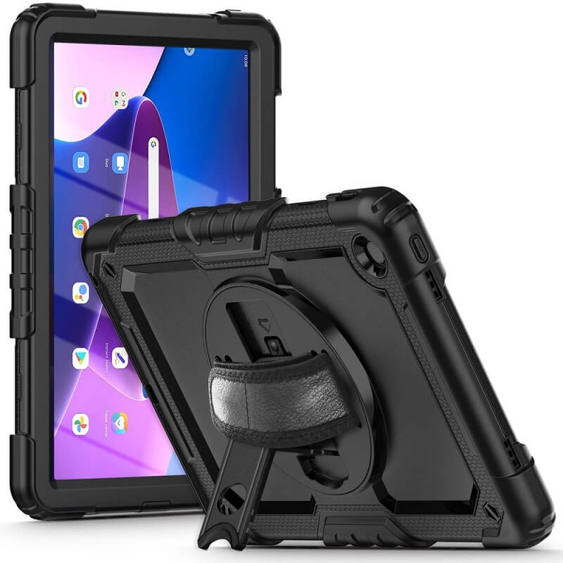 Калъф с Дръжка за Lenovo Tab M10 Plus 3th 10.6, Tech-Protect Solid360 Case, Черен