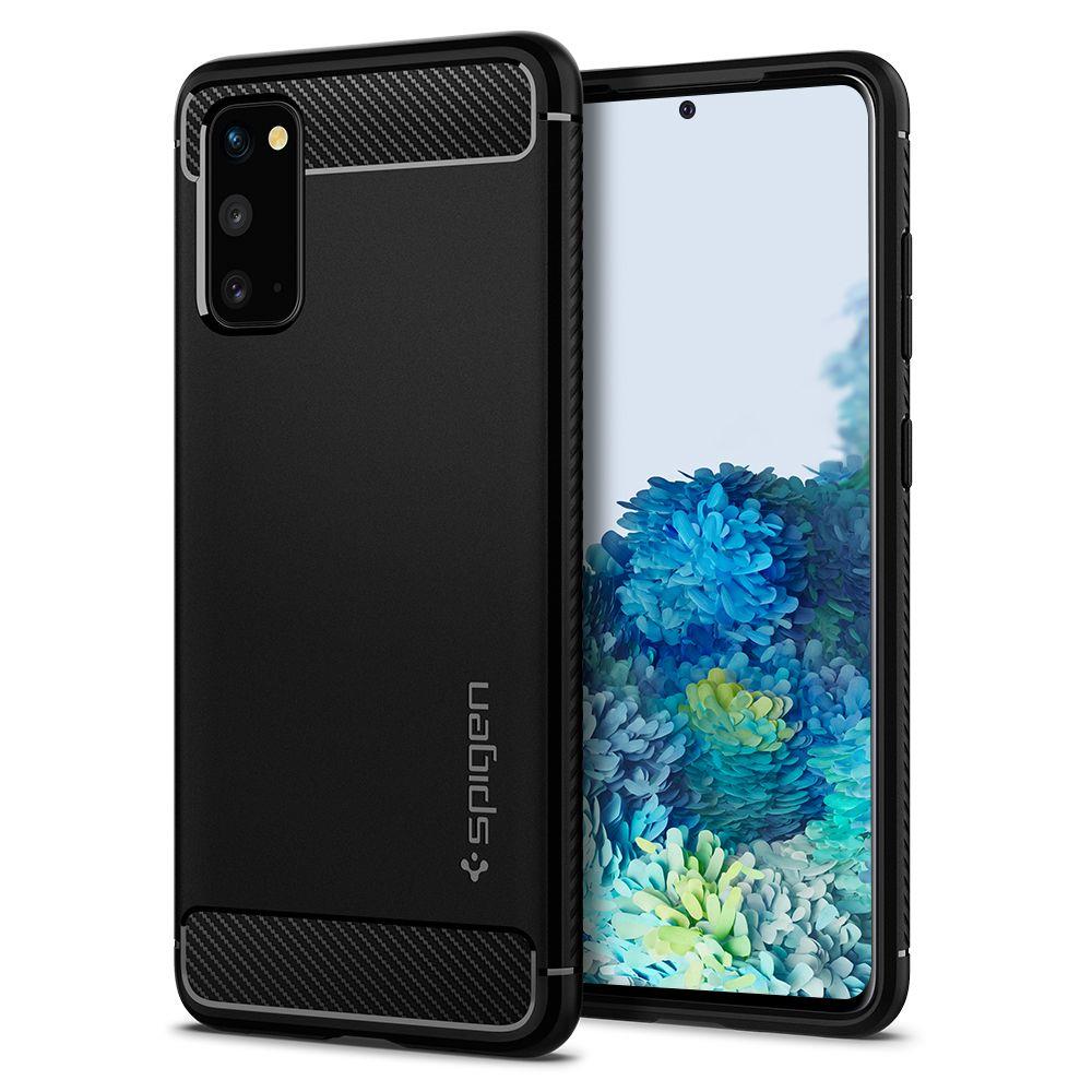 Противоударен Калъф за Samsung S20 FE, Spigen Rugged Armor Case, Черен