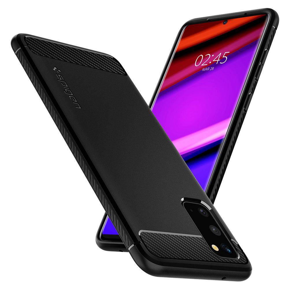 Противоударен Калъф за Samsung S20 FE, Spigen Rugged Armor Case, Черен (2)