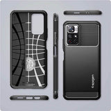 Противоударен Калъф за Xiaomi Redmi Note 11T, Spigen Rugged Armor Case, Черен (5)