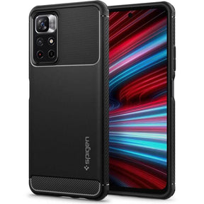 Противоударен Калъф за Xiaomi Redmi Note 11T, Spigen Rugged Armor Case, Черен